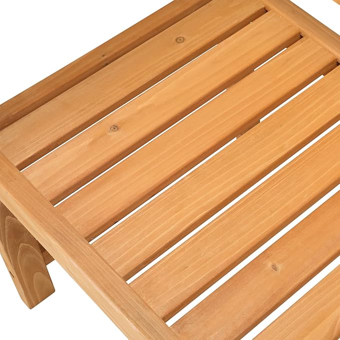 Outdoor Fir Wood Garden Bench with Grid Back, Natural Burlywood Finish Patio Seat, Rustic Wooden Bench for Porch, Lawn & Backyard, Weather-Resistant Construction