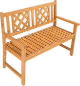 46.5in Outdoor Wooden Porch Benches, Weatherproof Patio Park Bench, Outside Leisure Bench, Outdoor Garden Park Bench - Photo 9