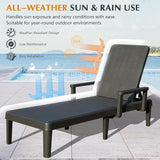 Domi Pool Lounge Chairs Set of 2, Outdoor Lounge Chairs with 6 Positions Backrest Adjustable Armrest - Photo 6