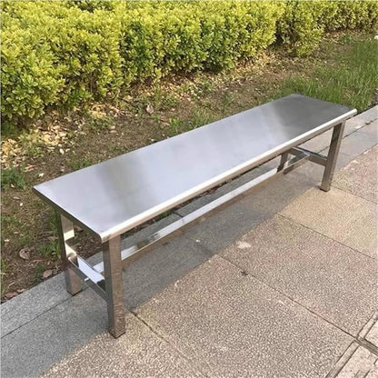 304 Stainless Steel Benches, Outdoor Garden Bench with Large Load-Bearing Capacity, Commercial Use Long Bench, Bench Seat for Patio, Park, Locker Room(100cm/39.4in)