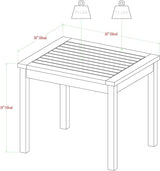 Walker Edison AZGWLSCH5GW Portofino 5 Piece Slat Back Patio Chat Set with UV Resistant Cushions, Grey Wash - Photo 8