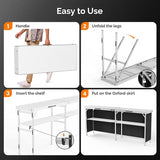 VINGLI 43" Portable Bar Table, 3-Tier Shelves, Carry Bag，Mobile Bar Table for Events, Party, Camping, Picnic, Tradeshow - Photo 4