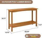 Outdoor Console Table, 48'' 2-Shelf SideTable Indoor/Outdoor Use - Photo 3