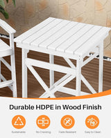 3-Piece Adirondack Chairs and Table Set, HDPE Patio Bar Sets, All Weather Outdoor Bar Stools Set - Photo 5