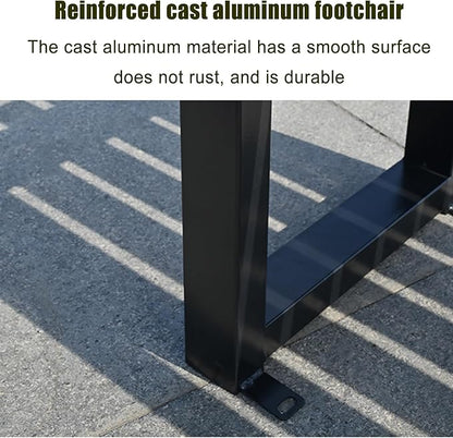 39.3in/47.2in/59 in Outdoor Garden Bench Patio Park Bench, 2-3 Person Porch Benches Solid Wood Slat Leisure Seats, Zinc Alloy Frame Metal Bench with backrest, for Lawn Porch Backyard Furniture