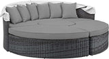 Modway Summon Outdoor Patio Daybed with Canopy and Sunbrella Cushions in Canvas Gray - Photo 5