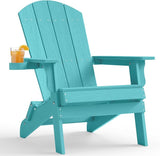 YEFU Adirondack Chair, Oversized Plastic Adirondack Chair Folding Outdoor Chairs with Cup Holder - Photo 1