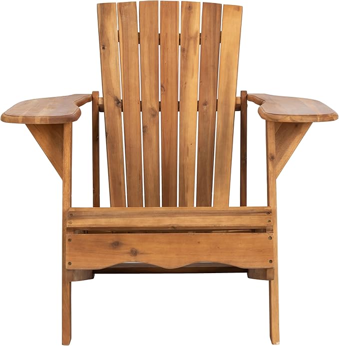 Safavieh Patio Collection Hampton Adirondack Acacia Wood Chair, Natural