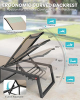 Aluminum Chaise Lounge Outdoor Set of 2 - Photo 4