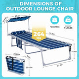 #WEJOY Folding Lounge Chair with Canopy Shade - Photo 3