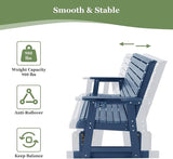 HIPS Patio Glider with Cup Holders, Durable Poly Lumber Material, All-Weather Resistant - Photo 6