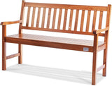 VEVOR Wood Outdoor Bench, 2-Person Garden Bench with Backrest and Armrests, 800 lbs Load Capacity - Photo 9