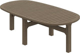Modway Saratoga Teak Outdoor Oval Coffee Table in Weathered Gray – Low Wood Patio Coffee Table with Slatted Top and - Photo 8