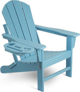 Adirondack Chair, HDPE Folding Adirondack Chair with Multifunctional Cup Holder - Photo 1