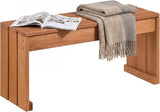Tangkula Wood Outdoor Garden Bench, 2-Person Patio Backless Bench with Solid Wooden Frame - Photo 1