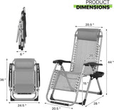 Magshion Zero Gravity Chair with Cushion, Reclining Outdoor Patio Lounge Chair, Folding Indoor Anti Gravity Recliner - Photo 3