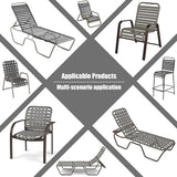 Vinyl Straps for Patio Chair Repair Kit 2'' Wide 10 Ft Long Replacement Straps + 10 Free Rivets for Outdoor Lawn - Photo 6