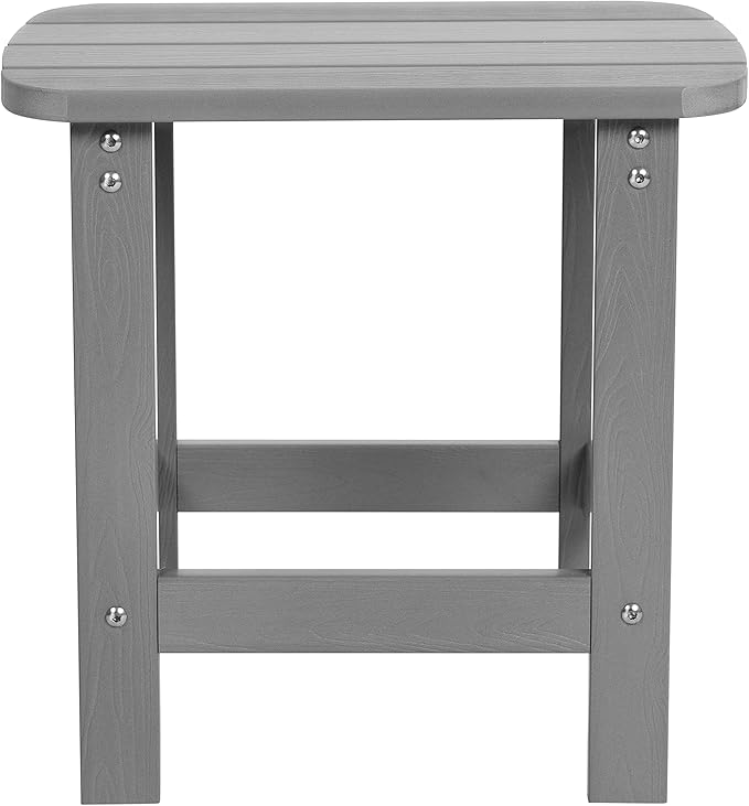 Flash Furniture Set of 2 Savannah Adirondack Rocking Chairs - Commercial Grade All-Weather Gray Poly Resin Wood - Photo 8