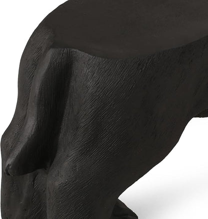 31” Black Dogs Bench, Dog Statue for Garden Front Porch, Patio, Park, Outside, Indoor, MGO, No Assembly (Dog)