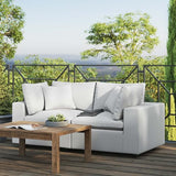 Modway Commix Outdoor Patio Overstuffed Loveseat in White - Photo 2