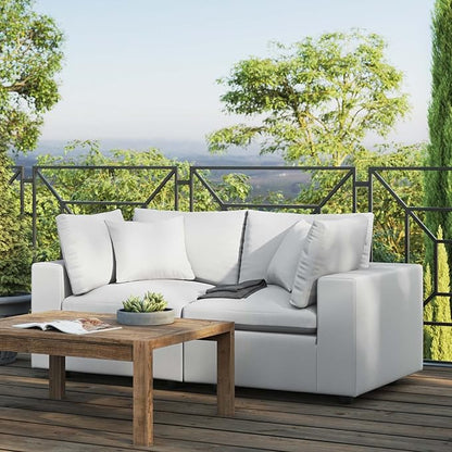 Modway Commix Outdoor Patio Overstuffed Loveseat in White