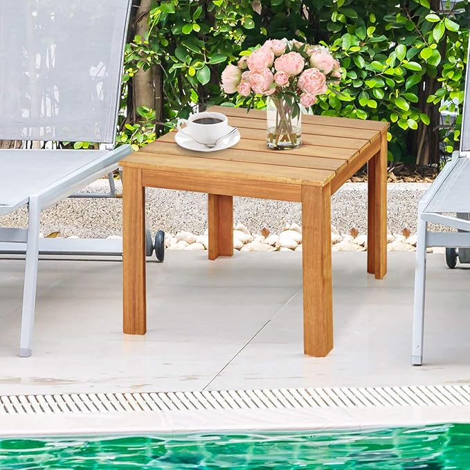 Giantex Adirondack Chairs with Table, 3PCS Wooden W/Two Lounger Chairs with One Side Table for Yard, Patio, Garden, Poolside and Balcony Outdoor& Indoor Adirondack Chairs with Table Set