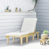 Outsunny Chaise Lounge Chair for Outdoor, Wood Outdoor Chaise Lounge with 4-Position Adjustable Backrest and Cushion - Photo 7