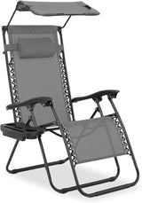 MoNiBloom Zero Gravity Chair with Canopy Shade, Patio Anti Gravity Recliner - Photo 1