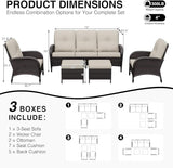 Joyside Wicker Patio Furniture Set, 5 Piece Outdoor Furniture Set with Thickened Cushions, High Back, Deep Seating - Photo 2