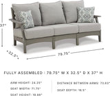 Signature Design by Ashley Visola Outdoor Patio Sofa with All-Weather Cushion and 2 Throw Pillows - Photo 3