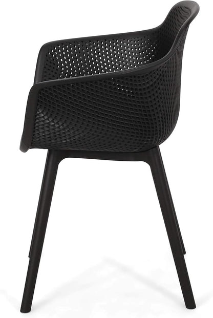 Christopher Knight Home Davina Outdoor Dining Chair (Set of 2), Polypropylene, Black