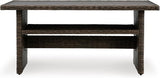 Signature Design by Ashley Brook Ranch Casual Outdoor Multi-use Table with 1 Fixed Shelf, Dark Brown & Gray - Photo 7