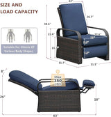 ATR ART TO REAL Indoor Outdoor All-Weather PE Wicker Adjustable Reclining Lounge Chair with Durable Aluminum Frame and - Photo 3