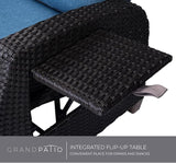 Grand patio Outdoor Reclining Chairs with Extended Footrest 2-Piece Adjustable Patio Wicker Lounge Recliner up to 150° - Photo 4