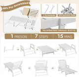 Mdeam 6-Position Lounge Chair Outdoor, 22" W Oversized Sun Tanning Chair, 500LBS Capacity - Photo 8