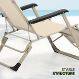 Magshion Folding Reclining 3-Position Patio Chair Outdoor Lounge Chair with Footrest Folding Portable Outside Recliner - Photo 9