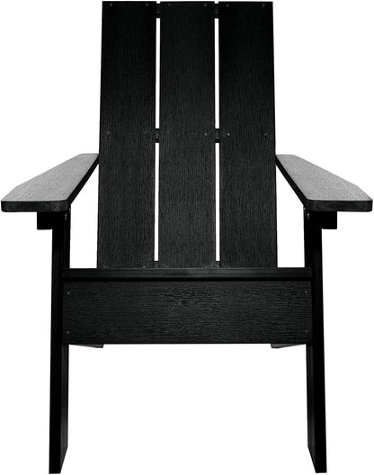 Highwood Italica Modern Adirondack Chair and Ottoman, 2-Piece Set, Black