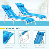 EROMMY Patio Chaise Lounge, Set of 2 Outdoor Lounge Chair (Blue) - Photo 6