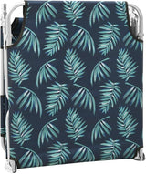Folding Sun Lounger Green Steel Frame Polyester 74 x 23 x 11 in Adjustable Reclining Backrest Leaf Print Lightweight - Photo 7