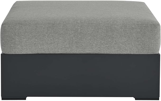 Modway Tahoe Aluminum Ottoman Gray with Weather-Resistant Cushion-Ideal as Outdoor Footstool, Patio or Sunroom Furniture - Photo 4