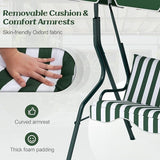 Tangkula 3 Person Porch Swing, Patio Swing with Removable Cushion & Powder-Coated Steel Frame - Photo 5