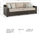 Signature Design by Ashley Coastline Bay Nuvella Weather Resistant Fabric Outdoor Sofa with Cushion and 4 Throw Pillows - Photo 3