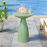 Metal Small Patio Table, Round Outdoor Side Table, Outdoor Accent Patio End Table, for Garden, Pool, Yard, Balcony - Photo 1
