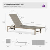 PURPLE LEAF Patio Chaise Lounge Rattan Chair Outdoor Pool Adjustable Recliner Wicker Lounger for Outside Woven - Photo 3