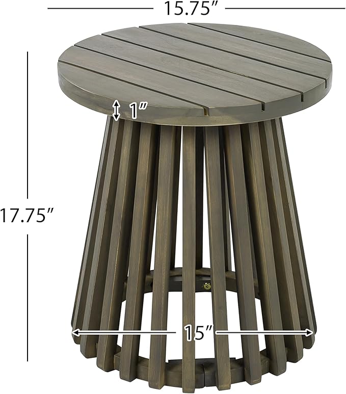 Christopher Knight Home Taki Acacia Wood Patio Coffee Table, Round Table with Unique Wooden Base for Backyard - Photo 2