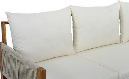 LUMISOL Outdoor Patio Day Bed Sofa, 3 Seat Convertible Sleeper Sofa for Poolside Backyard, Patio Furniture Lounge Couch with Cushion, Grey