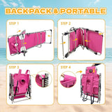 Backpack Sun Tanning Chair with Face Hole & Beach Table - Photo 8