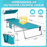 #WEJOY Folding Tanning Chair with Canopy Shade - Photo 2