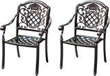 Outdoor Dining Chair Cast Aluminum Patio Chairs Set of 2 All-Weather Patio Dining Chair with Adjustable Feet for - Photo 1