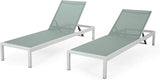Christopher Knight Home Vicky Coral Outdoor Chaise Lounges (Set of 2), Blue and White - Photo 5
